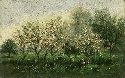 Charles Francois Daubigny Apple Trees in Blossom oil painting reproduction